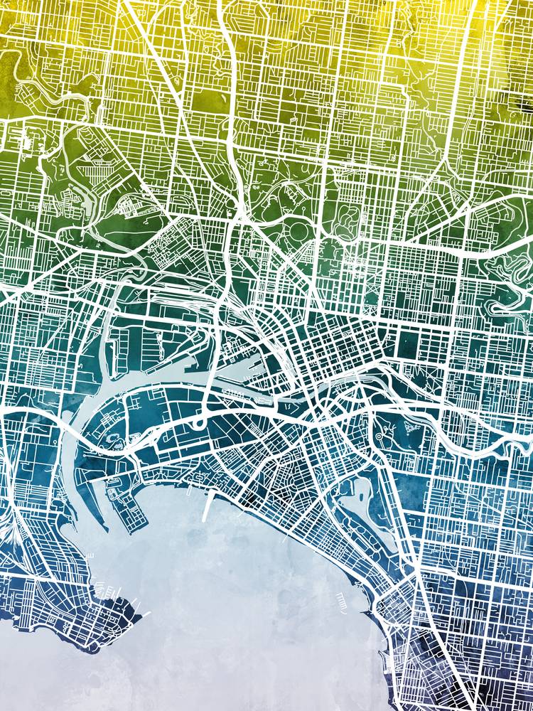 Póster - Mapa de Melbourne, calles abstractas modernas de la ciudad, 4 tamaños - Imagen 7 de 25