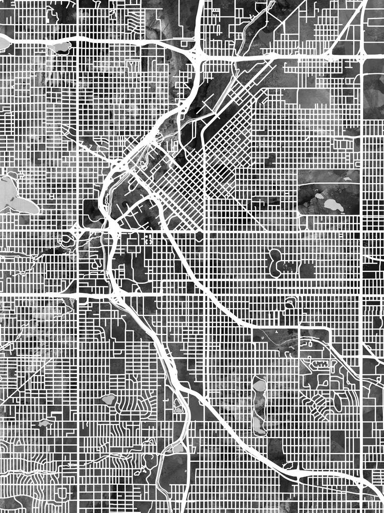 Poster - Denver Map, Modern Abstract City Streets, 4 Sizes - Picture 7 of 25