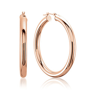 Lux 14k Rose Gold 2MM Tube Hoop Earrings