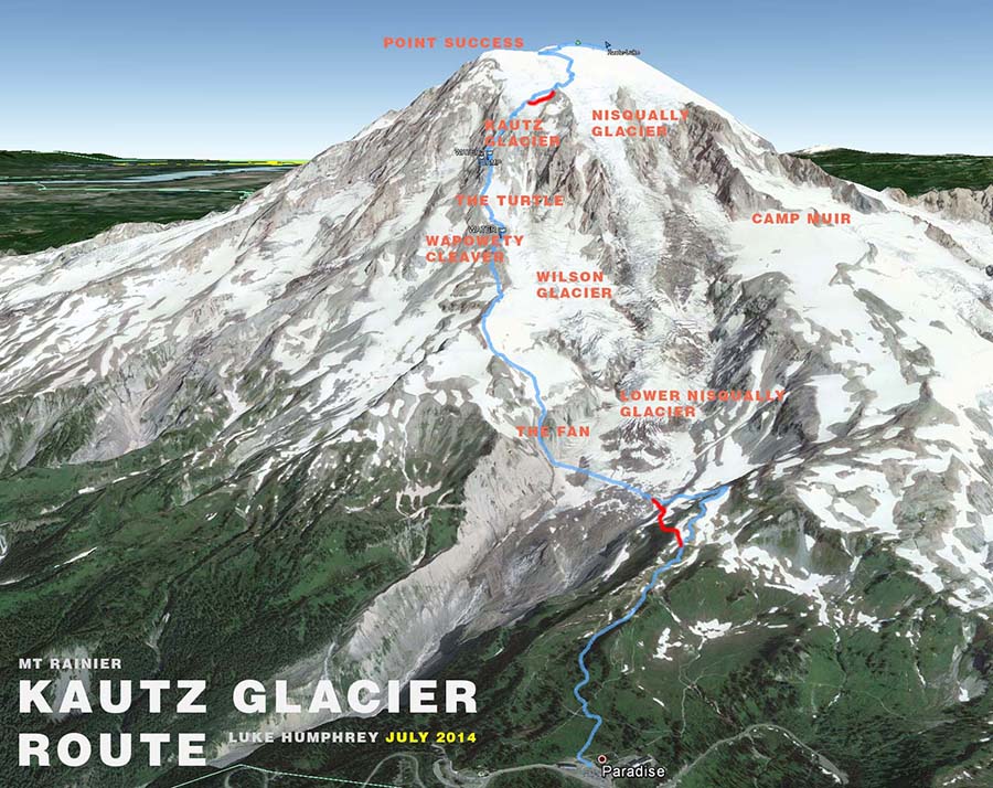 MT. RAINIER KAUTZ GLACIER/ICE CHUTES LIGHT AND DARKNESS