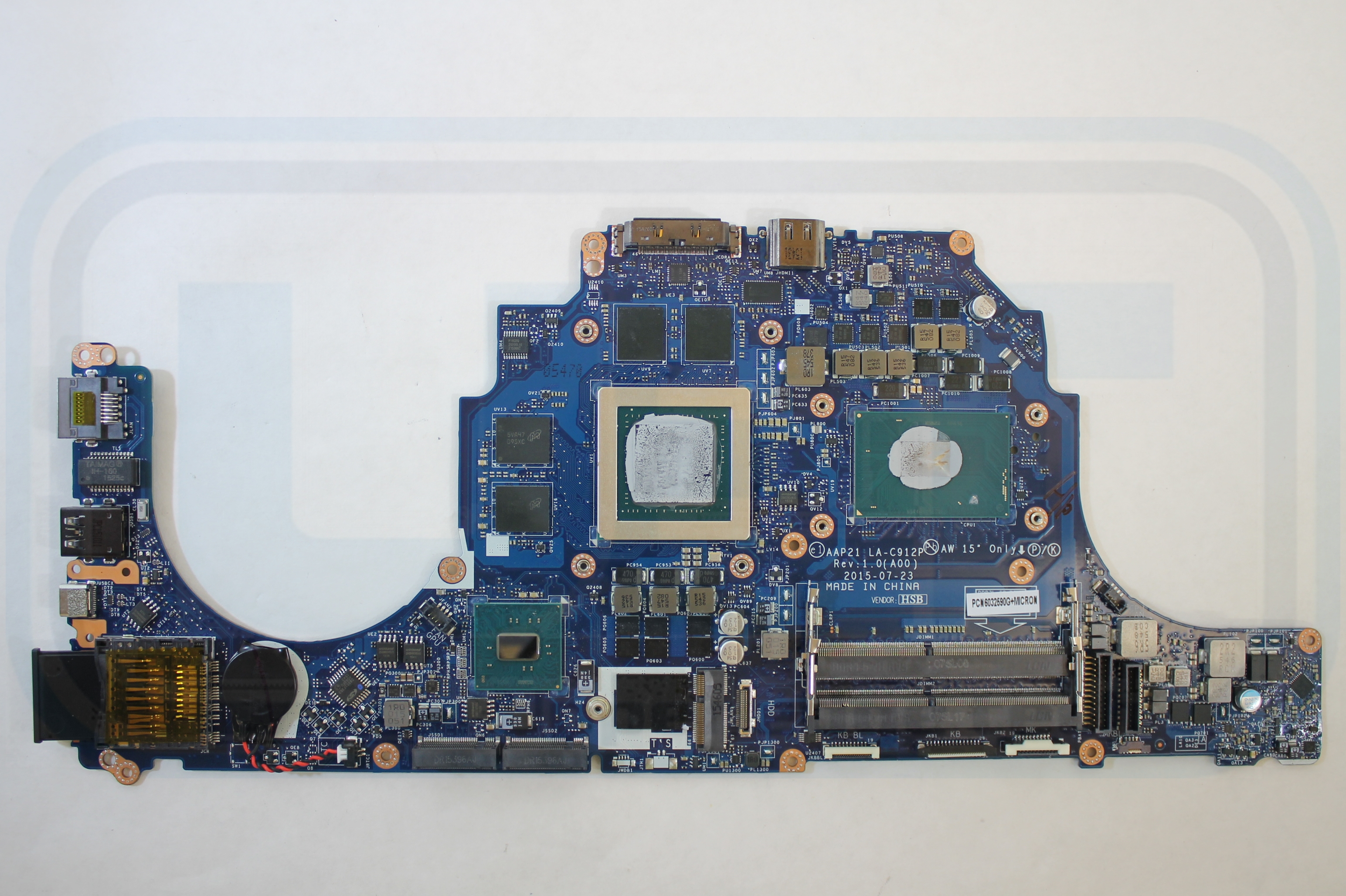 Dell Alienware 17 R3 Laptop Motherboard YRFN8 i76820HQ 2.7 GHz NVIDIA