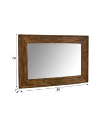 SOLID WOOD RECTANGULAR FRAME & MIRROR