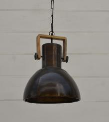 HANGING IRON + WOOD PENDANT LIGHT