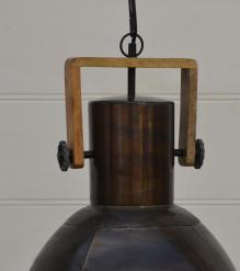 HANGING IRON + WOOD PENDANT LIGHT