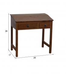 SOLID RECLAIMED TEAK 2 DRAWER WRITING TABLE DESK
