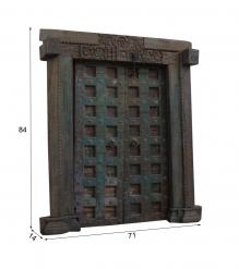 HAND CARVED SOLID WOOD INDIAN DOOR & CASING