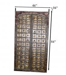 SOLID WOOD & DECORATIVE BRASS DOOR 