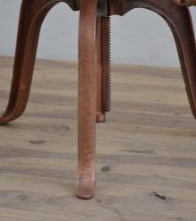 Industrial SOLID WOOD & Iron ADJUSTABLE HEIGHT Crank Pub Table W/ GLASS