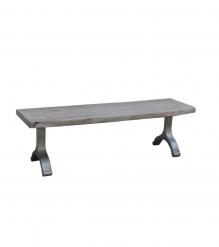 LIVE EDGE SOLID ACACIA WOOD & IRON BENCH