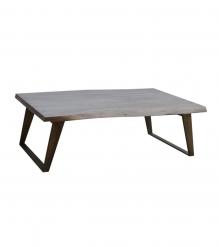 SOLID WOOD LIVE EDGE & IRON COFFEE TABLE 