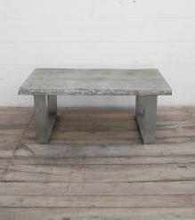 SOLID LIVE EDGE WOOD COFFEE TABLE W/ METAL BASE