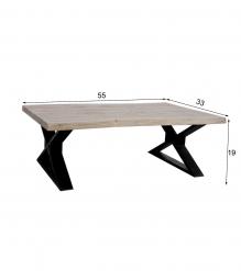 SOLID WOOD LIVE EDGE & IRON COFFEE TABLE