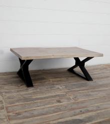 SOLID WOOD LIVE EDGE & IRON COFFEE TABLE