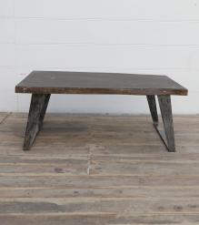 SOLID WOOD LIVE EDGE & IRON COFFEE TABLE