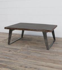 SOLID WOOD LIVE EDGE & IRON COFFEE TABLE