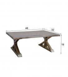 SOLID LIVE EDGE WOOD & IRON COFFEE TABLE
