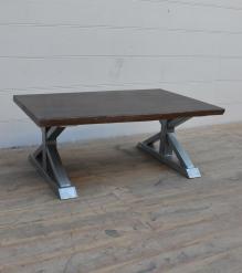 SOLID LIVE EDGE WOOD & IRON COFFEE TABLE