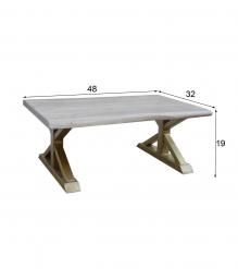 SOLID LIVE EDGE WOOD & IRON COFFEE TABLE