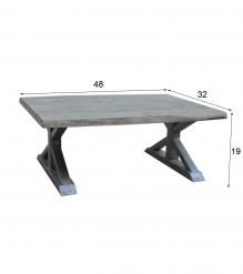 SOLID LIVE EDGE WOOD & IRON COFFEE TABLE