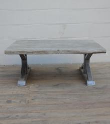SOLID LIVE EDGE WOOD & IRON COFFEE TABLE
