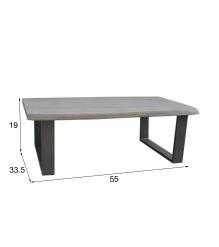 SOLID LIVE EDGE WOOD COFFEE TABLE W/ METAL BASE