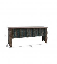 HAND CARVED SOLID  RECALIMED CONSOLE