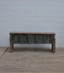 HAND CARVED SOLID  RECALIMED CONSOLE