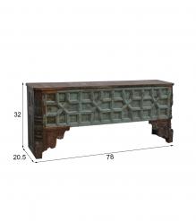 HAND CARVED SOLID RECLAIMED WOOD CONSOLE