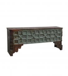 HAND CARVED SOLID RECLAIMED WOOD CONSOLE