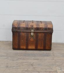 INTERESTING IRON STORAGE TRUNK - OLD