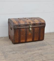 INTERESTING IRON STORAGE TRUNK - OLD