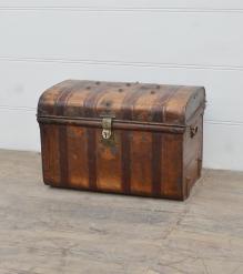 INTERESTING IRON STORAGE TRUNK - OLD