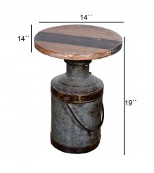 IRON WOODEN DRUM TABLE