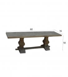SOLID WOOD PEDESTAL BENCH