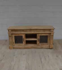 SOLID WOOD MEDIA CABINET W/ 2 DOORS