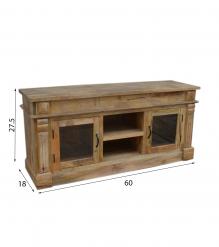 SOLID WOOD MEDIA CABINET W/ 2 DOORS