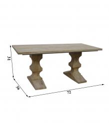 SOLID WOOD PEDESTAL DINING TABLE