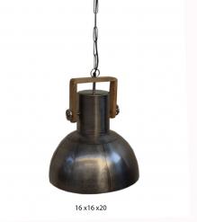 HANGING IRON + WOOD PENDANT LIGHT