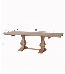 SOLID WOOD PEDESTAL EXTENSION DINING TABLE