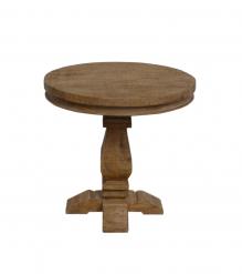 SOLID WOOD ROUND PEDESTAL END TABLE