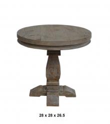 SOLID WOOD ROUND PEDESTAL END TABLE