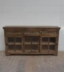 TRADITIONAL SOLID WOOD 3 DOOR SLIDERS WITH DRAWERS SIDEBOARD