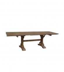 SOLID WOOD X BASE TRESTLE DINING TABLE W/ EXTENSIONSE