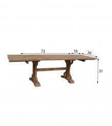 SOLID WOOD X BASE TRESTLE DINING TABLE W/ EXTENSIONS