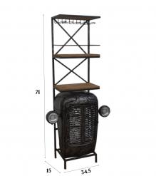 SOLID IRON & WOOD TRACTOR BAR COUNTER + SHELF