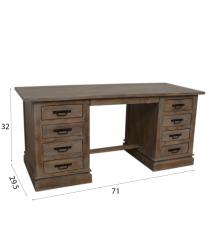 SOLID WOOD DESK W/ 8 DRAWERS