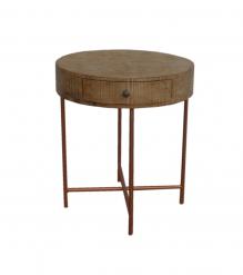 SOLID WOOD & IRON SIDE TABLE 
