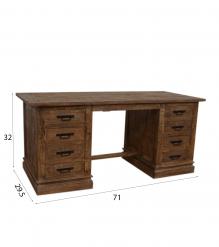 SOLID WOOD DESK W/ 8 DRAWERS