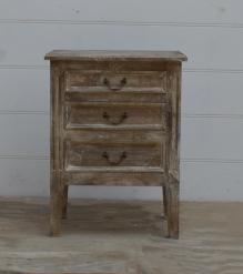 SOLID WOOD END TABLE / NIGHTSTAND 3 DRAWER