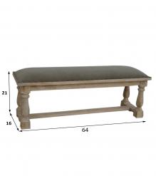 UPHOLSTERED SOLID WOOD BENCH